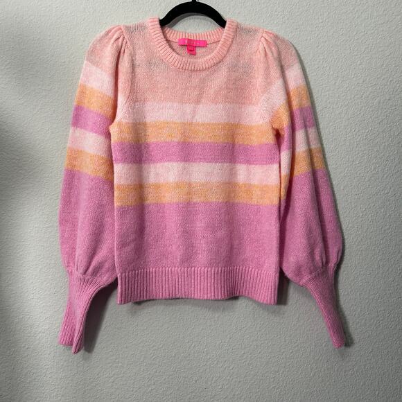 Lilly Pulitzer Ritza Striped Sweater In Lilac Wool Blend Barbiecore Coquette XS - Picture 12 of 13
